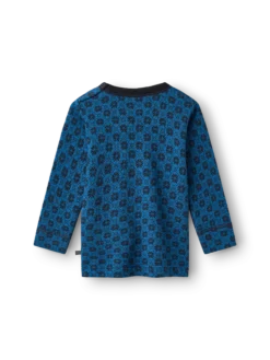 Bluse i merinould med nordisk mønster til baby