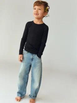 Bluse i merinould/silke til børn