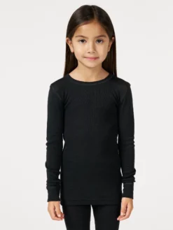 Bluse i merinould/silke til børn