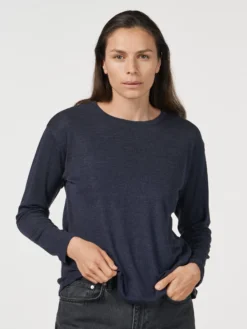 Bluse i merinould/silke til kvinder