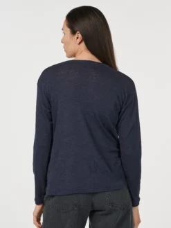Bluse i merinould/silke til kvinder