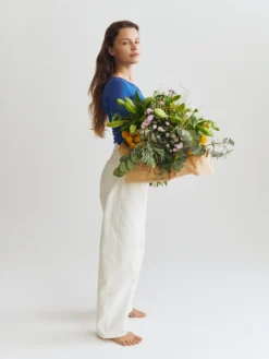 Bluse i merinould/silke til kvinder