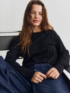 Bluse i merinould/silke til kvinder