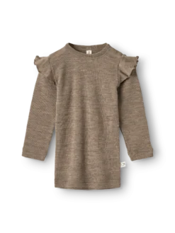 Bluse i merinould til baby