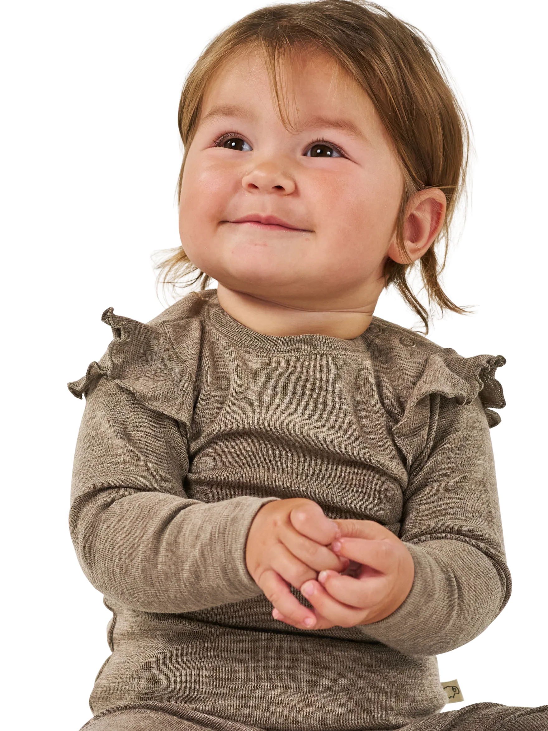 Bluse i merinould til baby