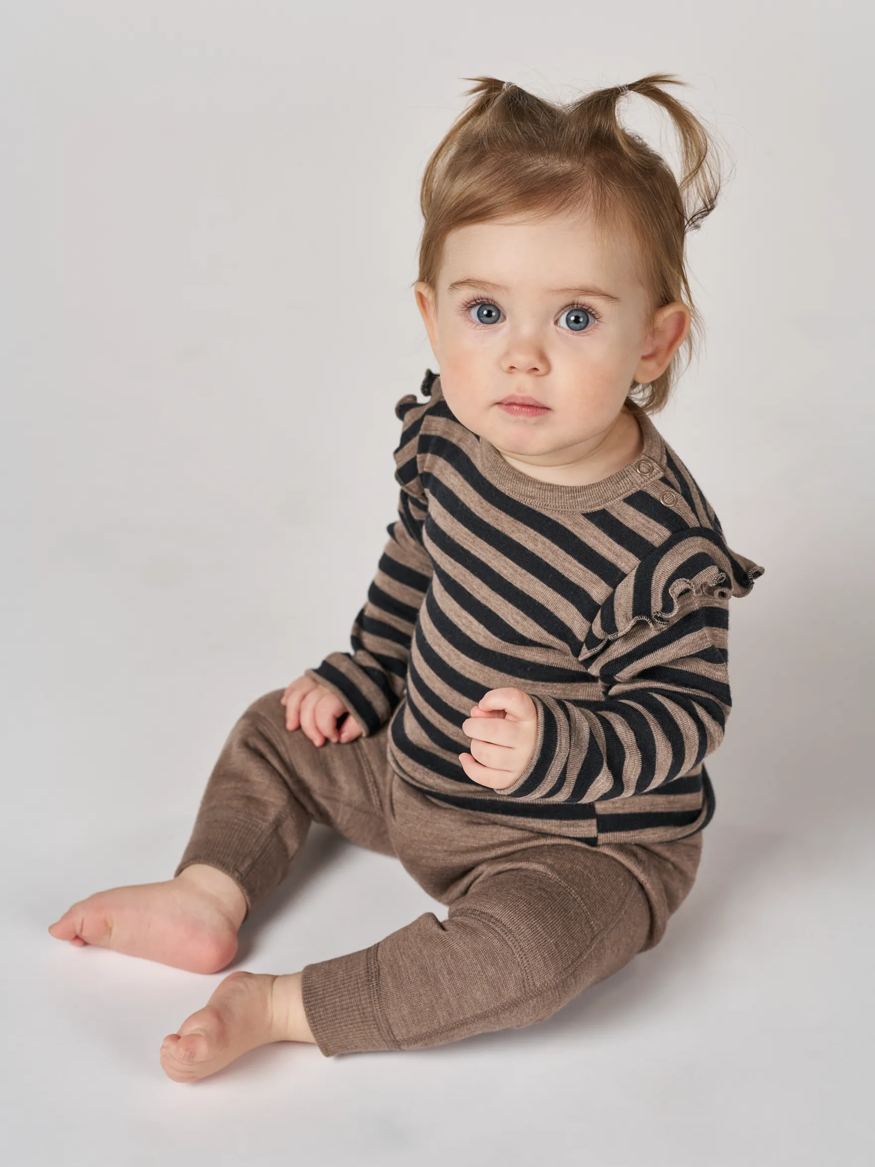 Bluse i merinould til baby