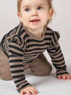 Bluse i merinould til baby