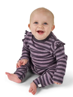 Bluse i merinould til baby