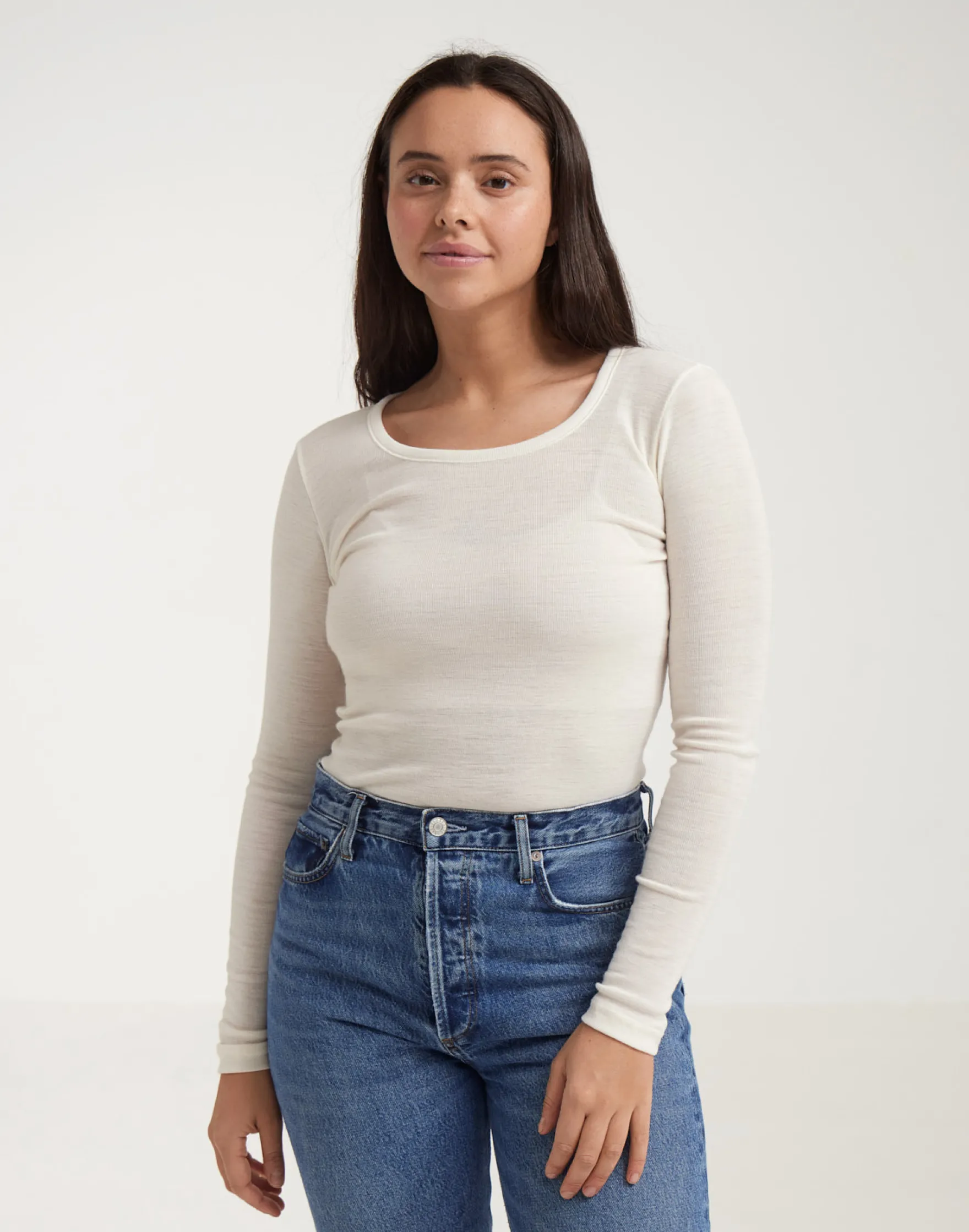 Bluse i merinould til kvinder