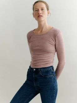 Bluse i merinould til kvinder