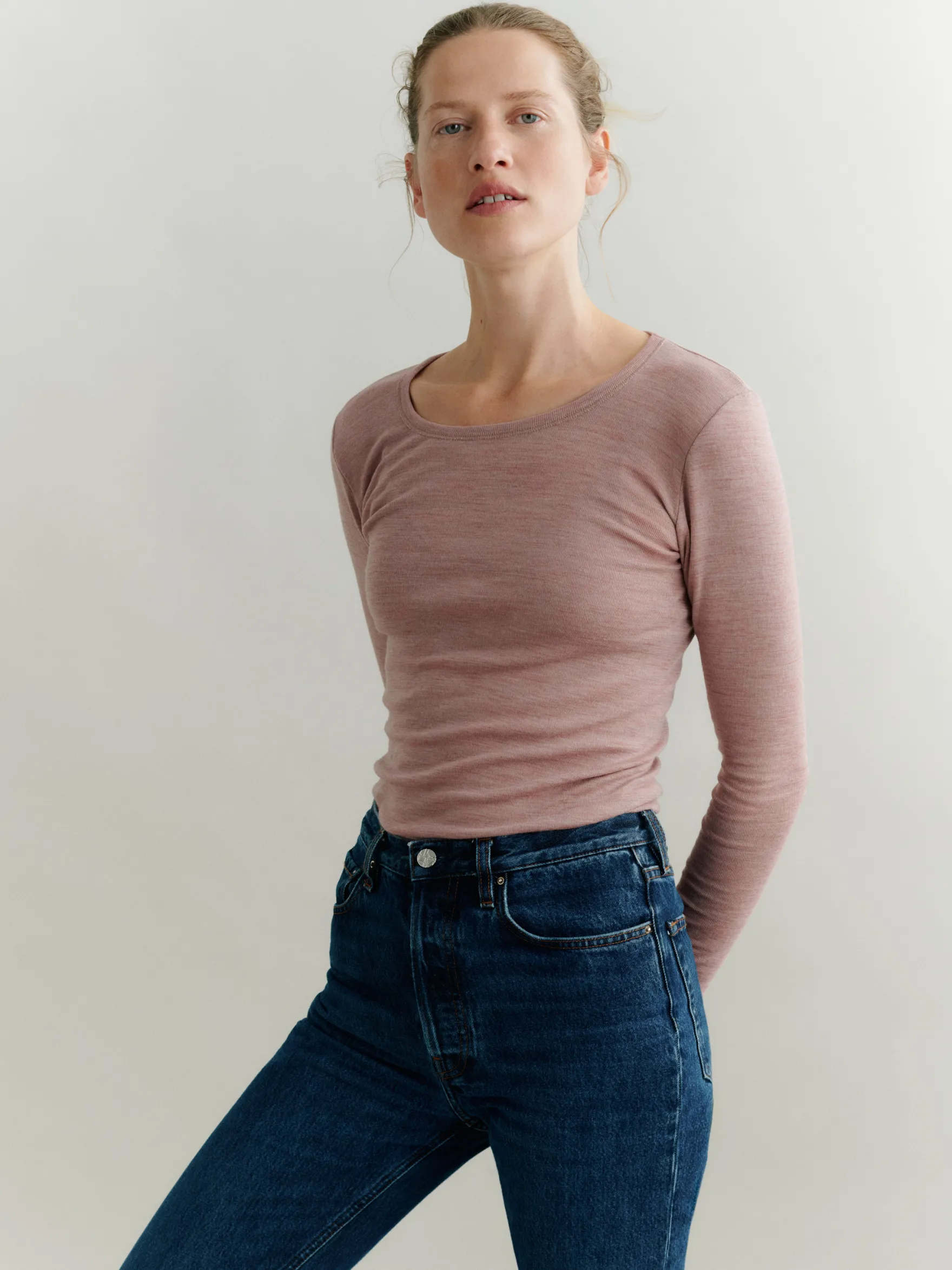 Bluse i merinould til kvinder