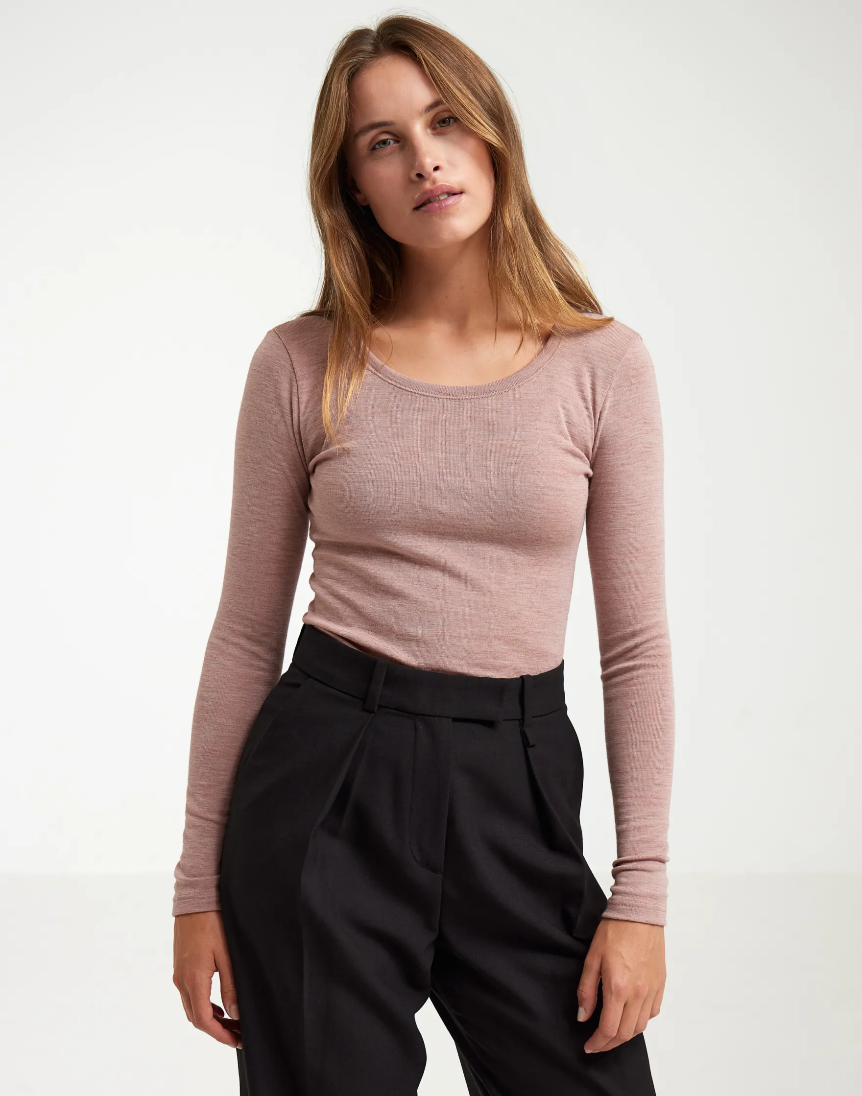 Bluse i merinould til kvinder