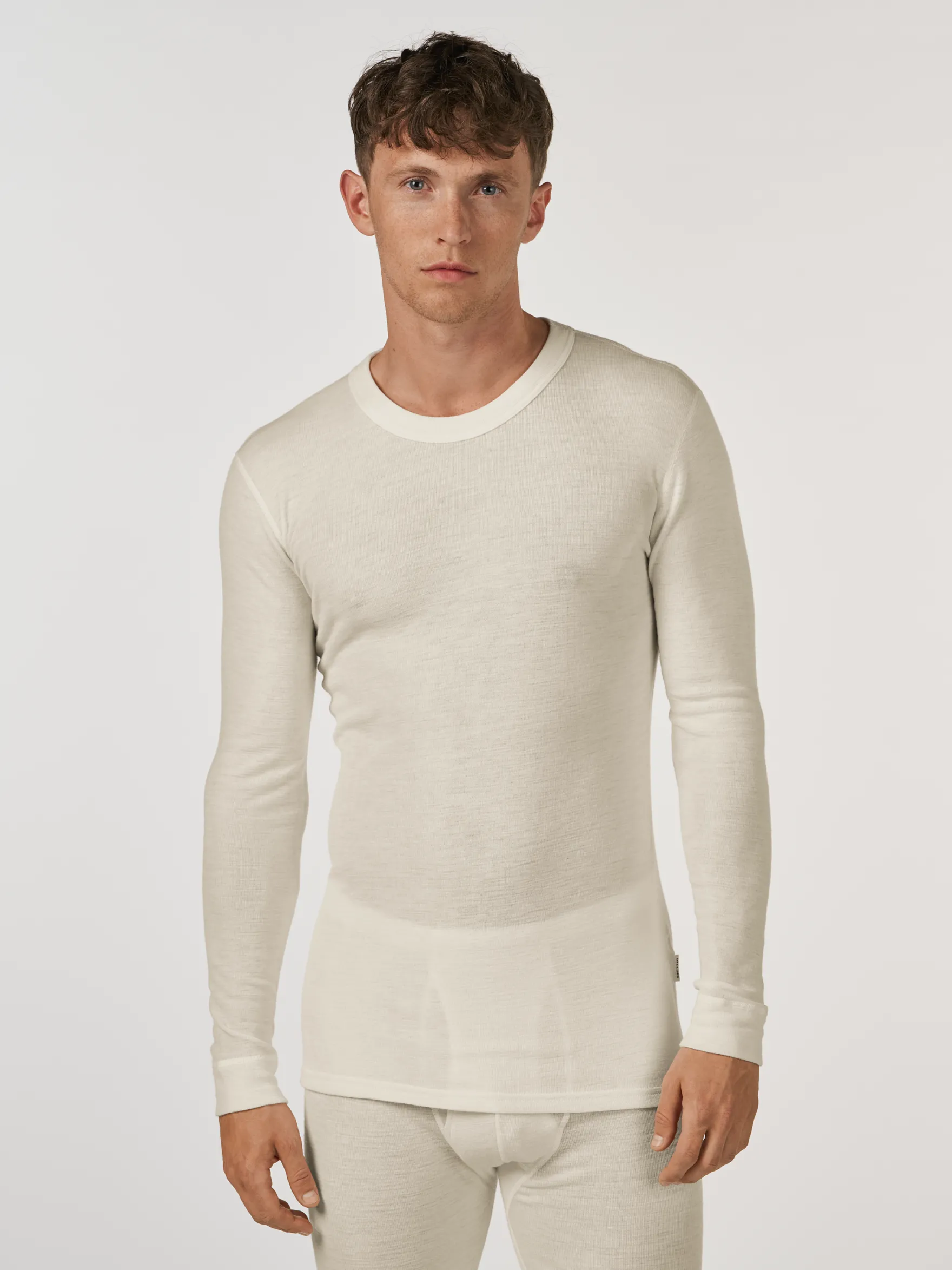 Bluse i merinould til mænd