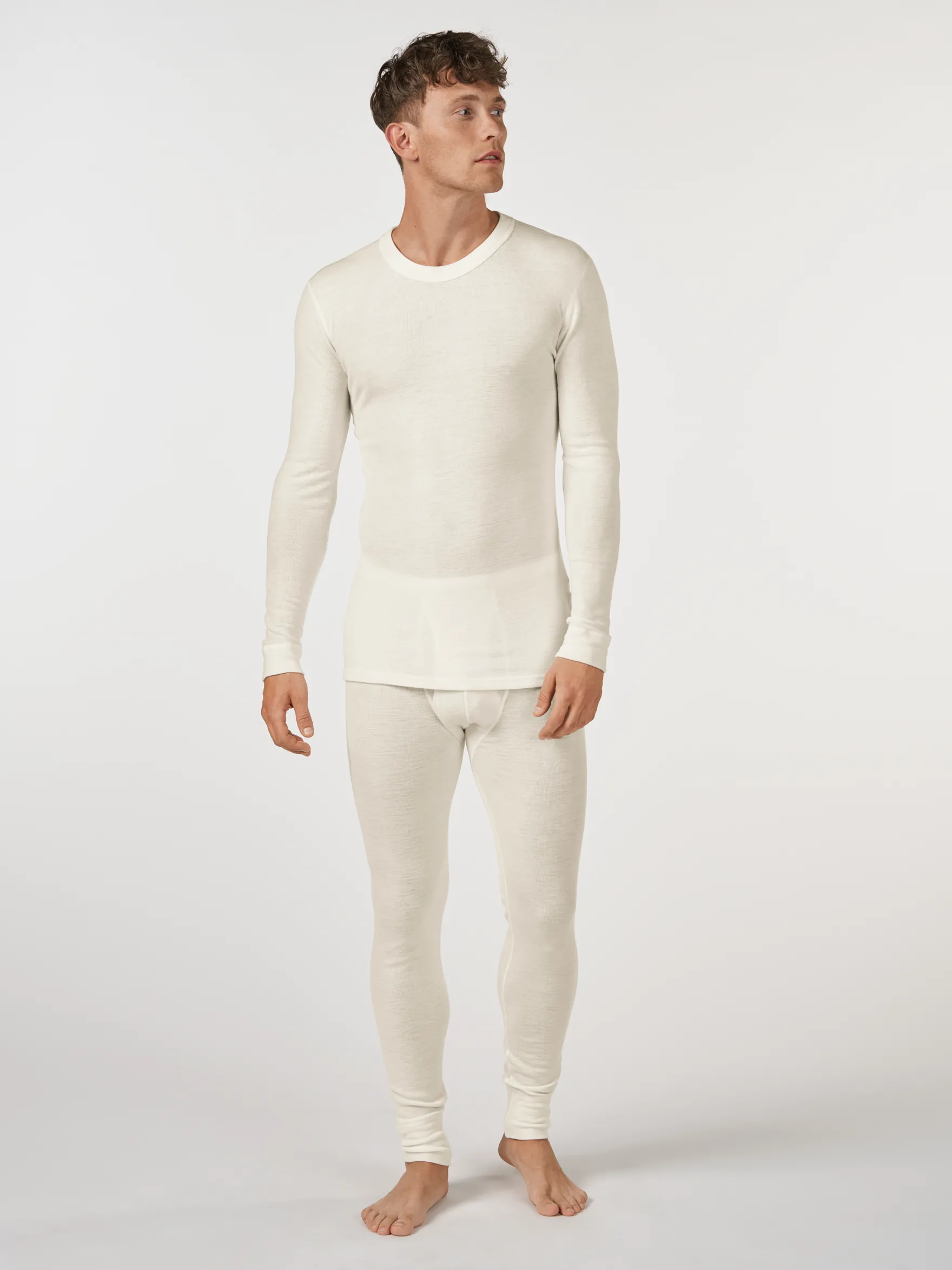 Bluse i merinould til mænd