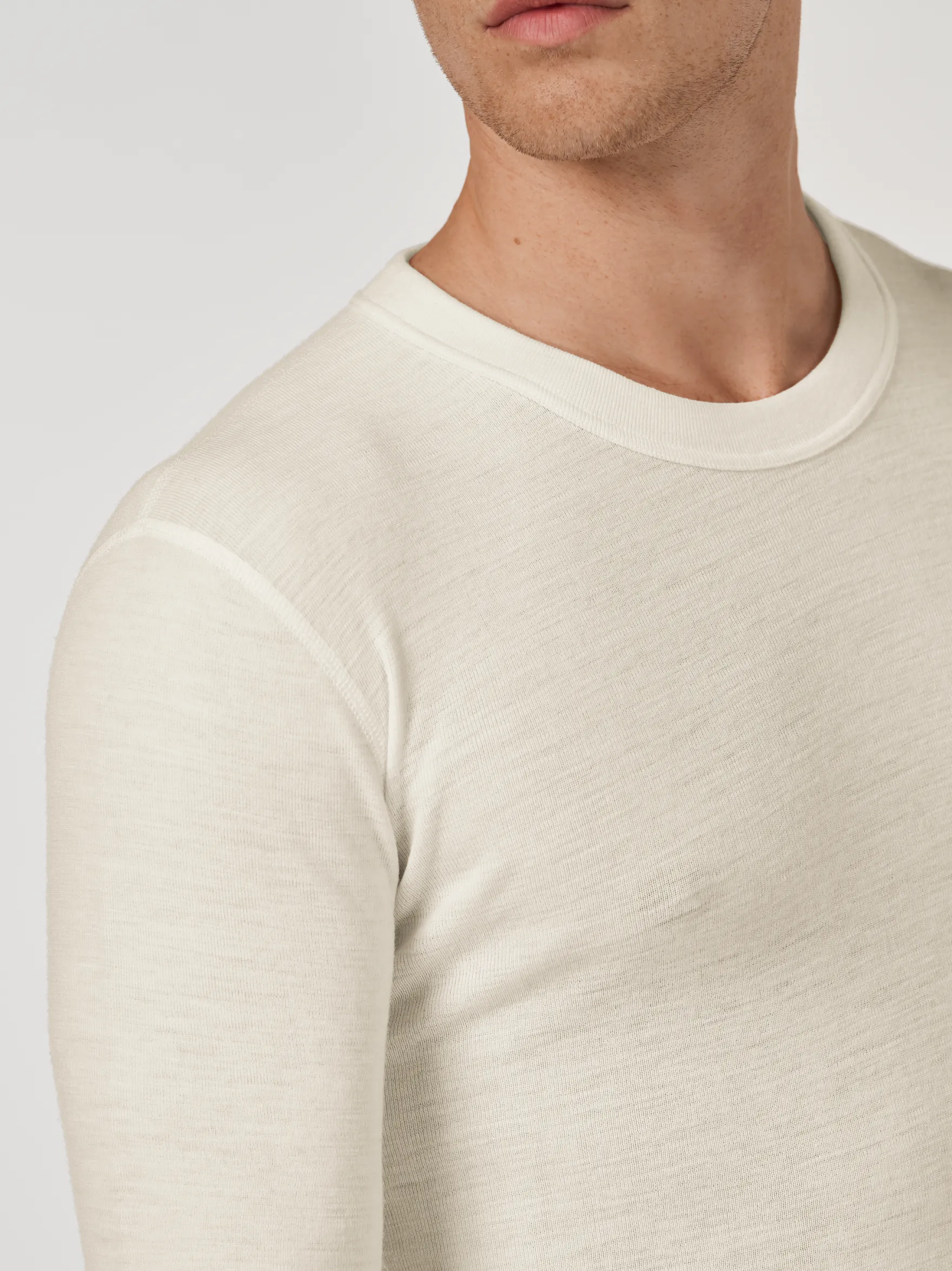 Bluse i merinould til mænd