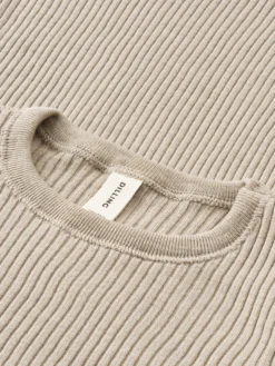 Bluse med bølgekanter i merinould til børn