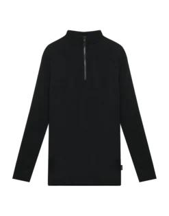 Bluse med half-zip i merinould til mænd