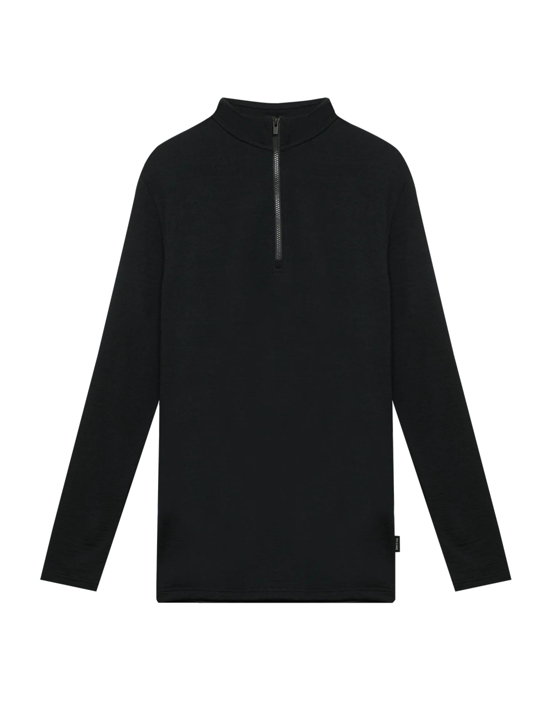Bluse med half-zip i merinould til mænd