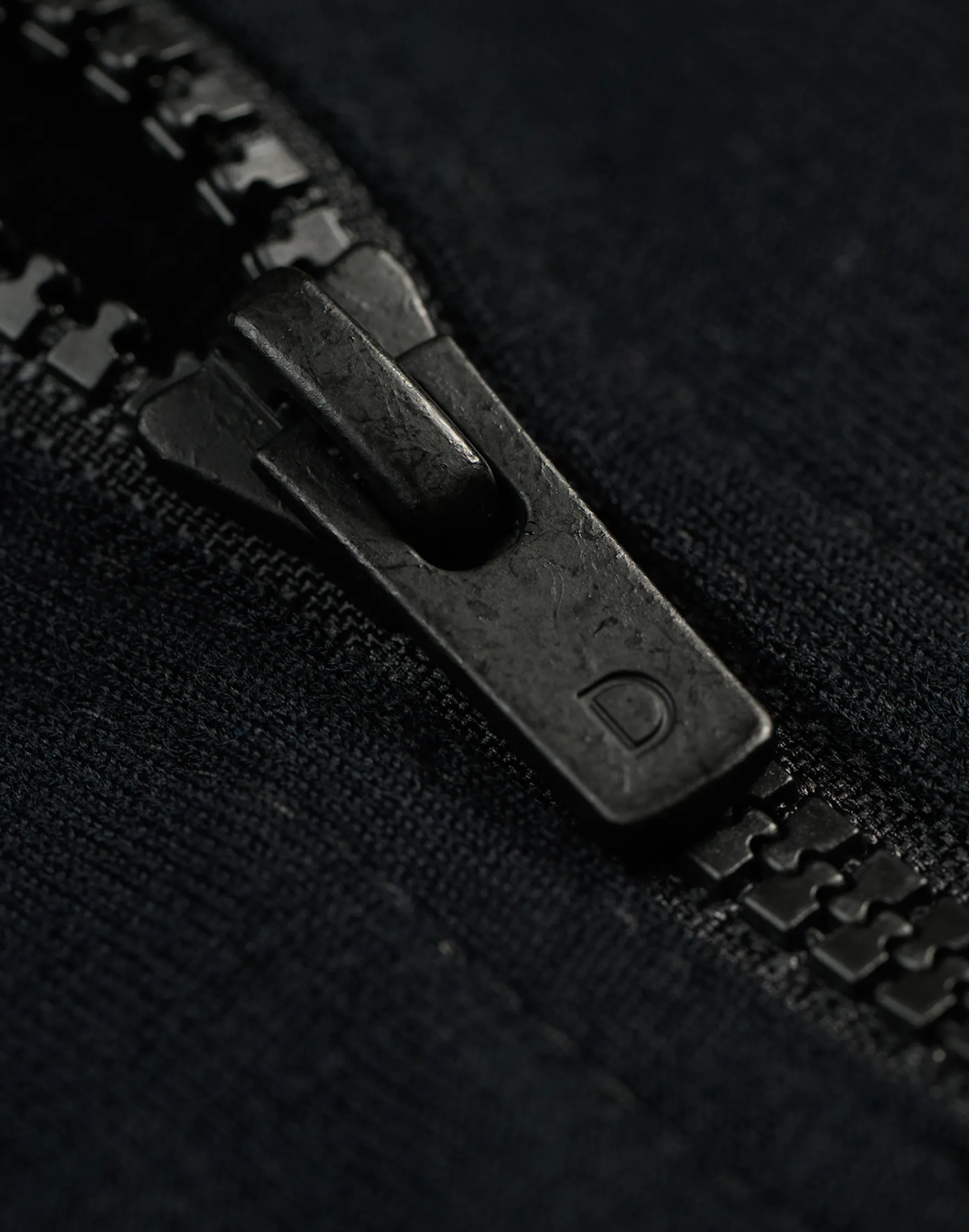 Bluse med half-zip i merinould til mænd