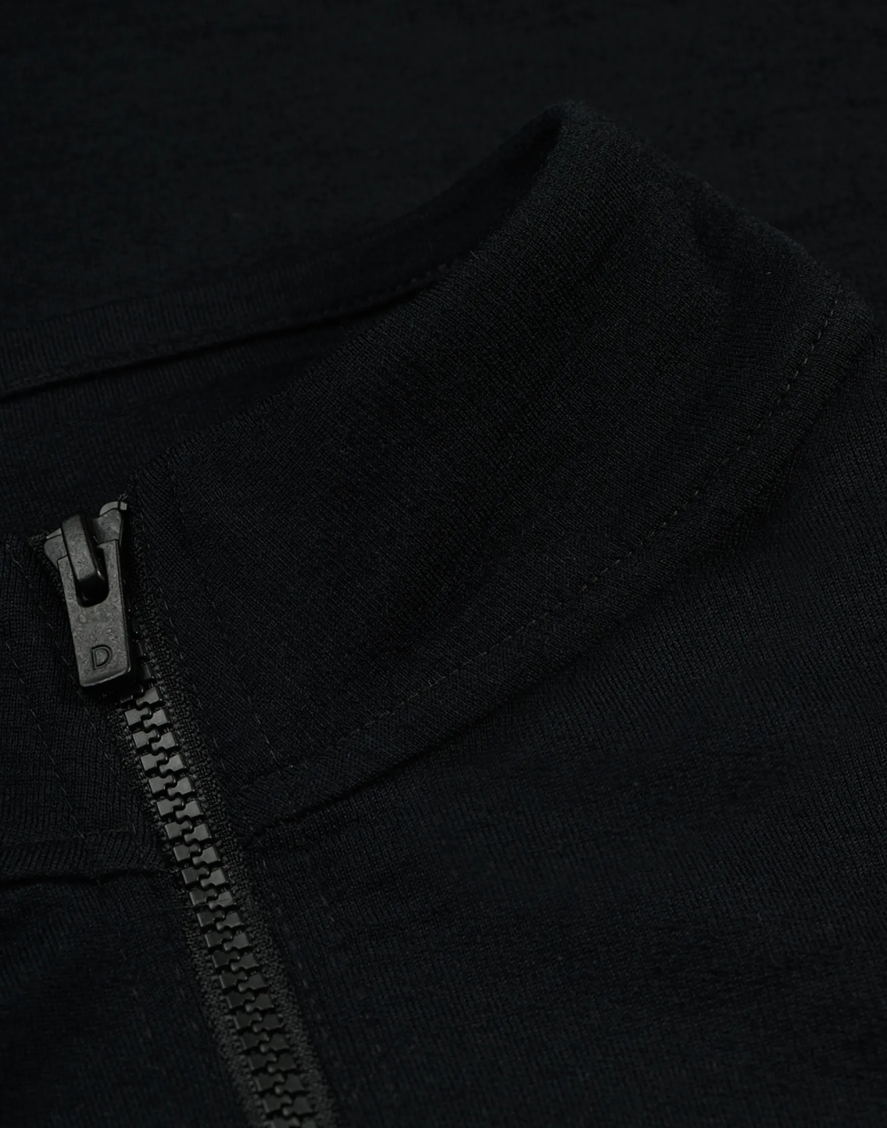 Bluse med half-zip i merinould til mænd