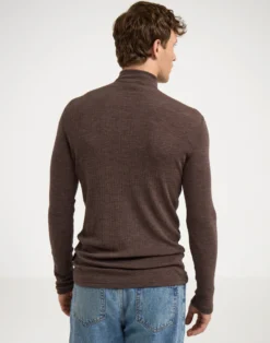 Bluse med half-zip til mænd