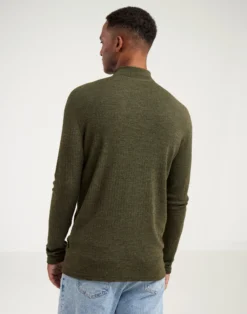 Bluse med half-zip til mænd