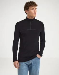 Bluse med half-zip til mænd