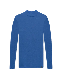 Bluse med høj hals i merinould til kvinder