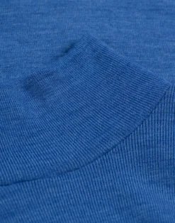 Bluse med høj hals i merinould til kvinder