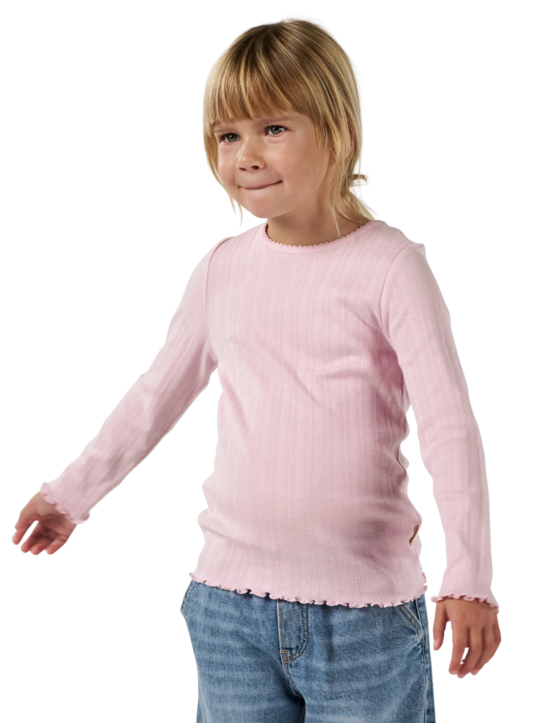 Bluse med hulmønster i bomuld