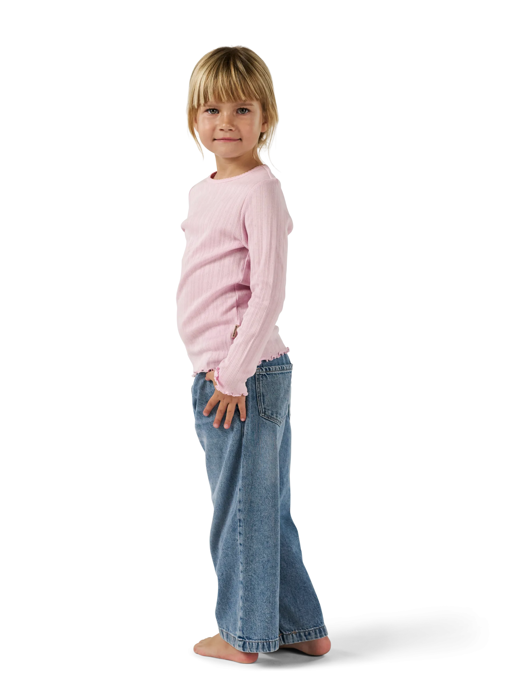 Bluse med hulmønster i bomuld