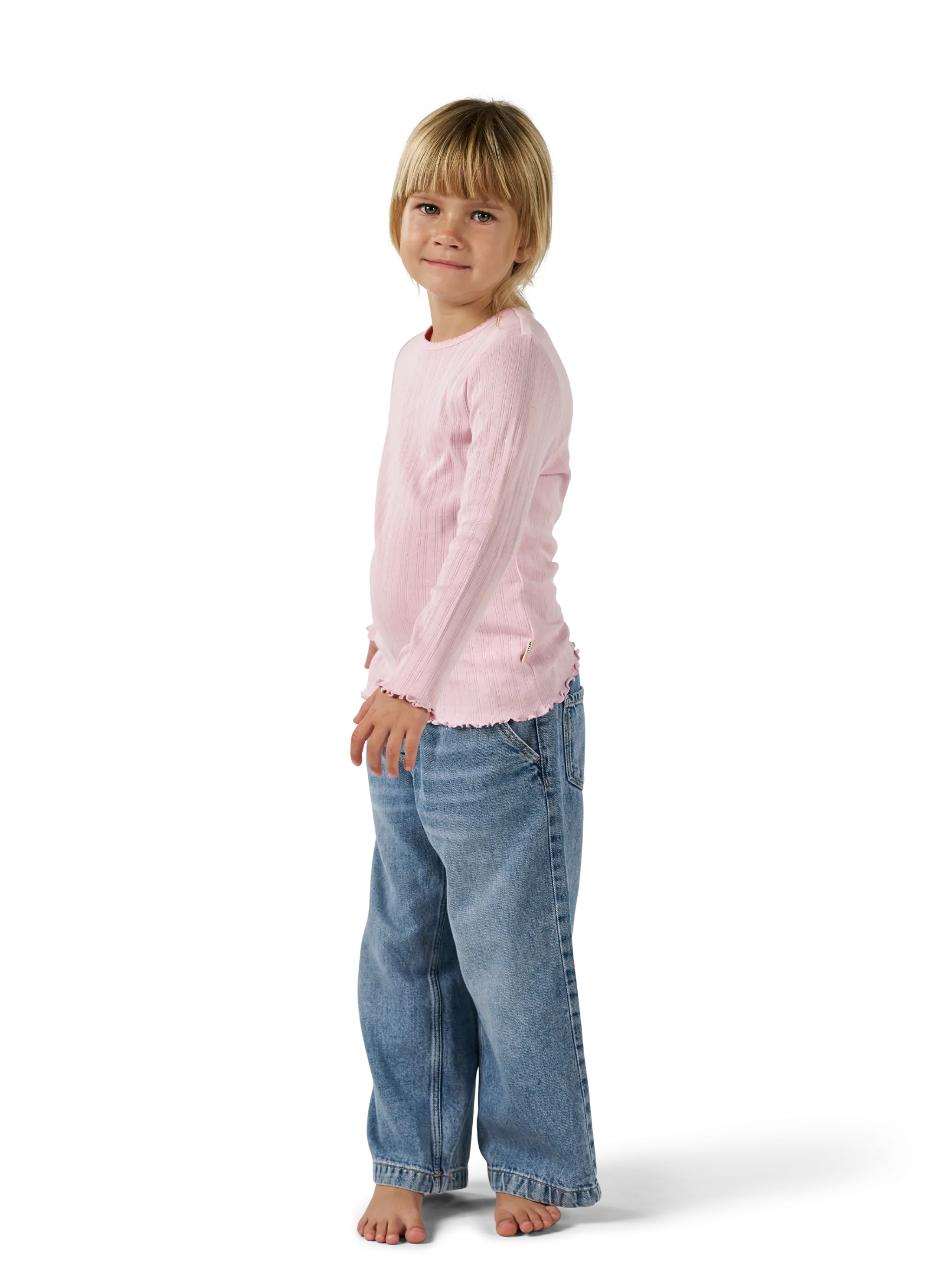 Bluse med hulmønster i bomuld
