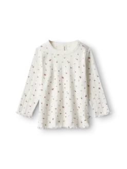 Bluse med hulmønster i bomuld til baby