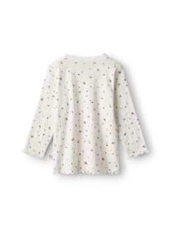 Bluse med hulmønster i bomuld til baby