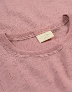 Bluse med hulmønster i merinould/silke til børn