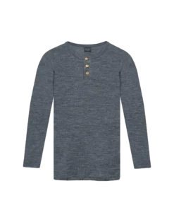 Bluse med knapper i merinould til børn