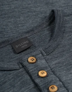 Bluse med knapper i merinould til børn