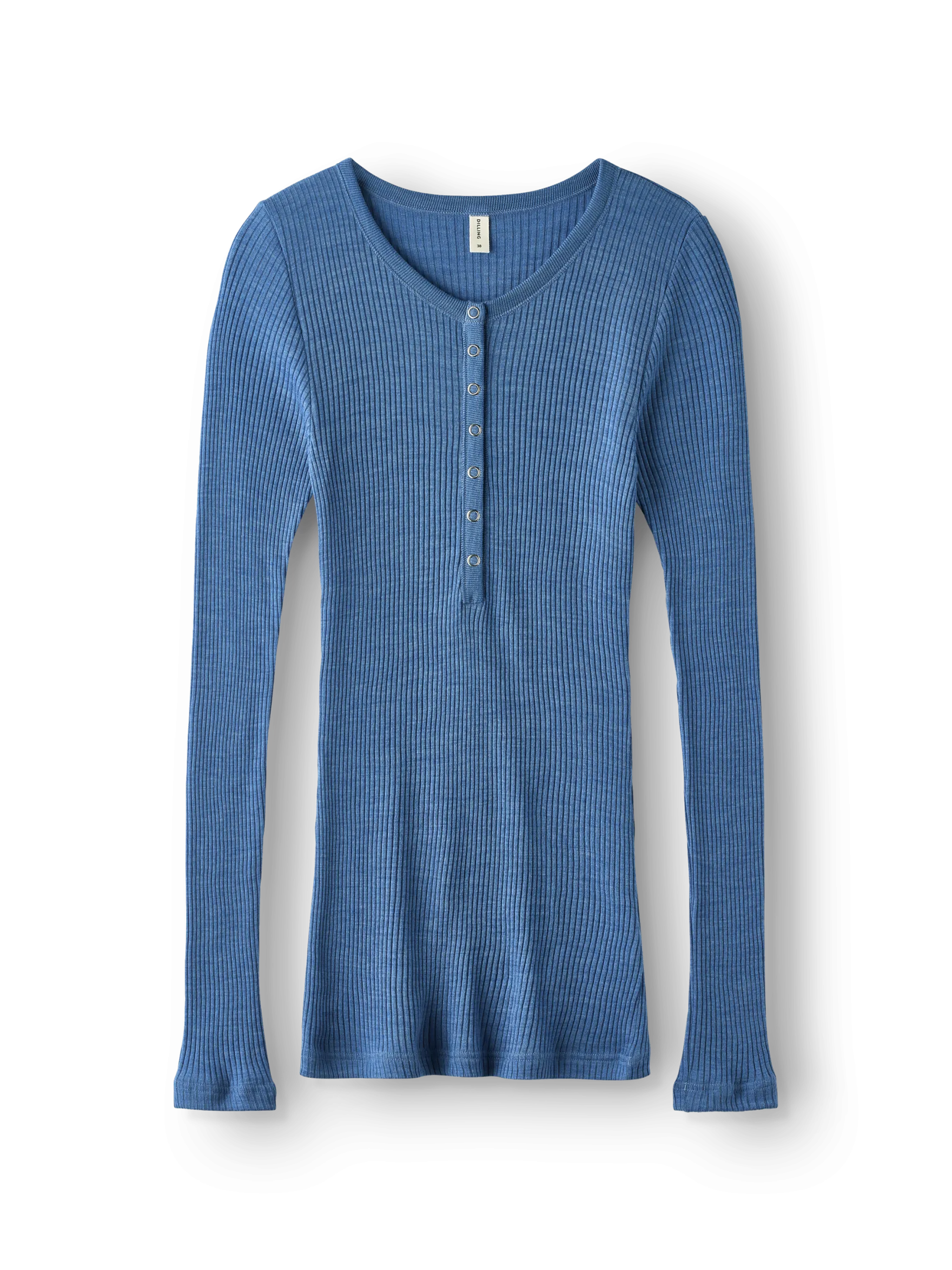 Bluse med knapper i merinould til kvinder
