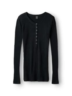 Bluse med knapper i merinould til kvinder