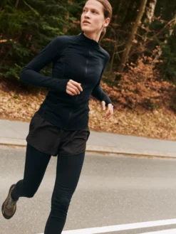 Bluse med lynlås i merinould til kvinder
