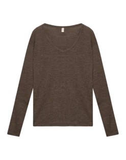 Bluse med V-hals i merinould til kvinder