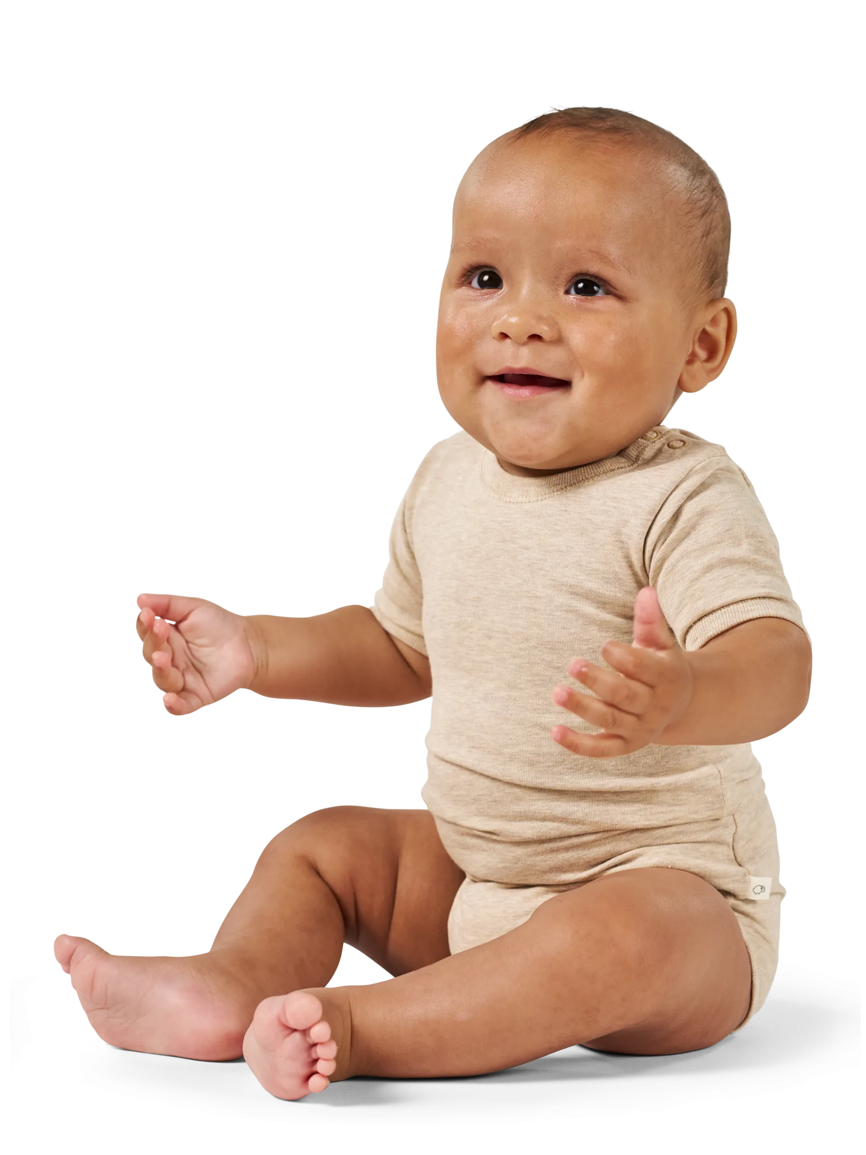 Body med korte ærmer i bomuld til baby