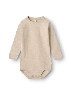 Body med lange ærmer i bomuld til baby