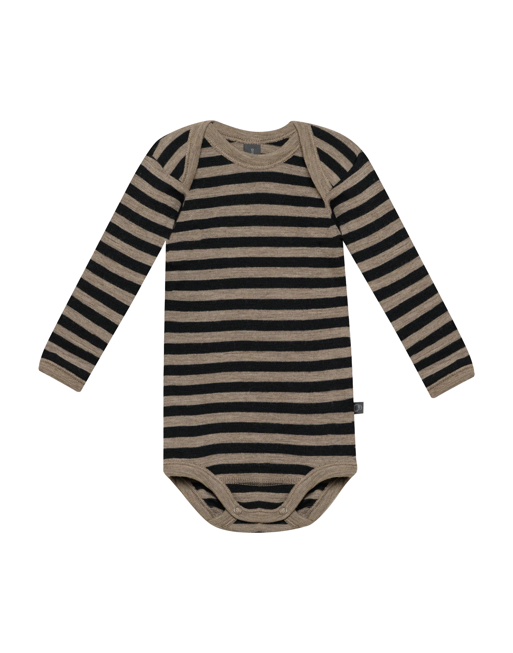 Body med lange ærmer i merinould til baby