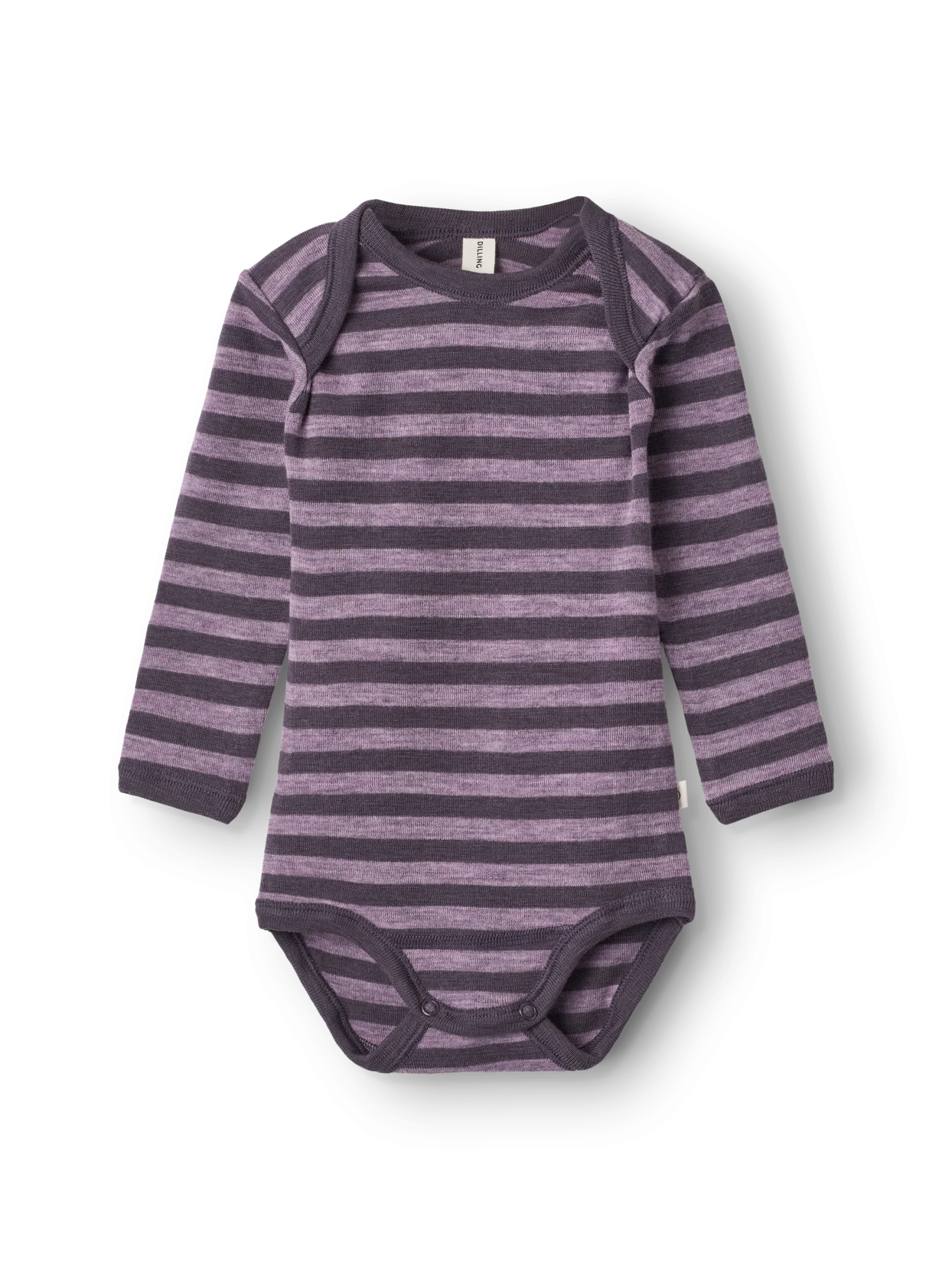 Body med lange ærmer i merinould til baby