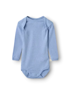 Body med lange ærmer i merinould til baby