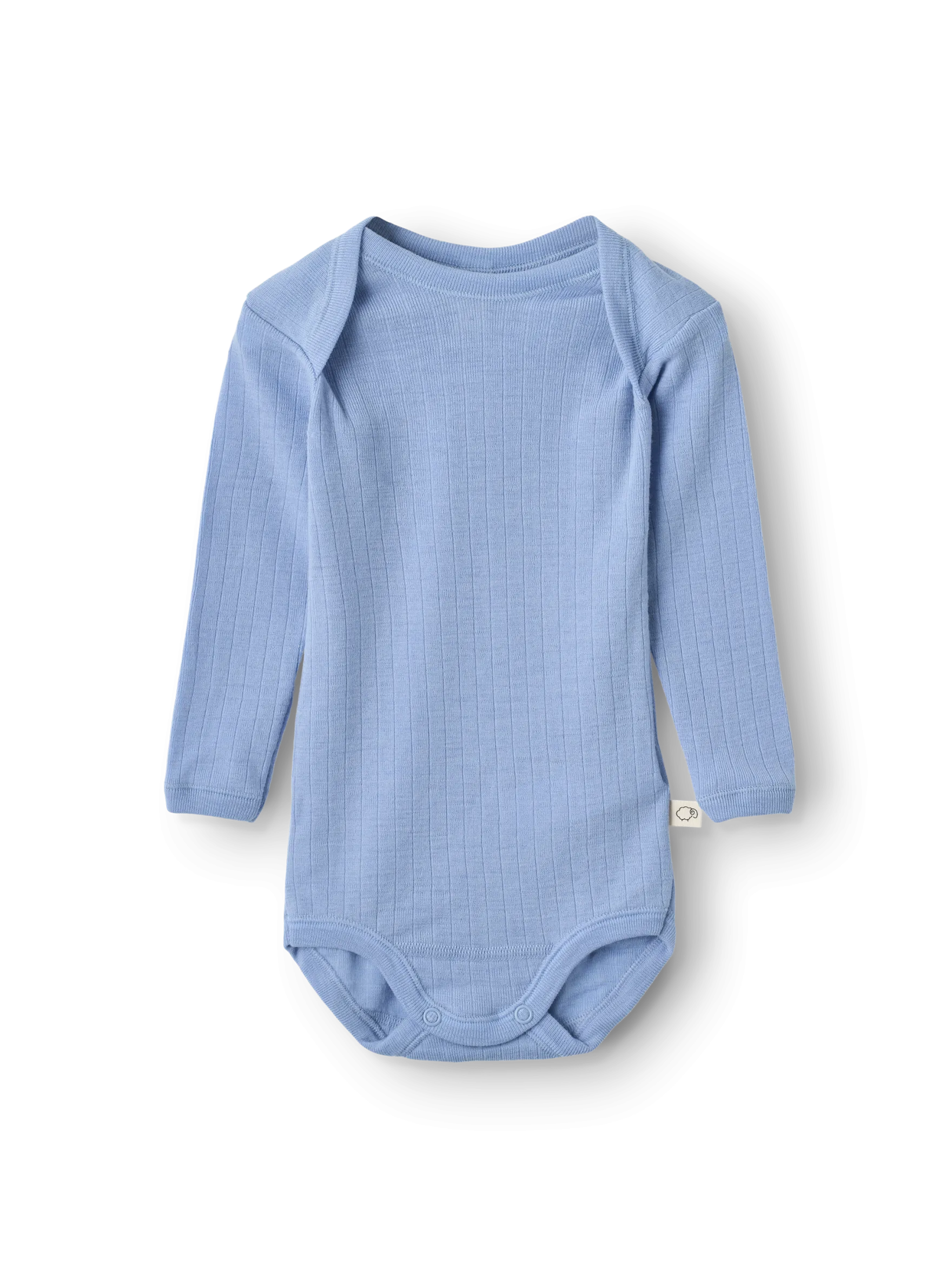 Body med lange ærmer i merinould til baby
