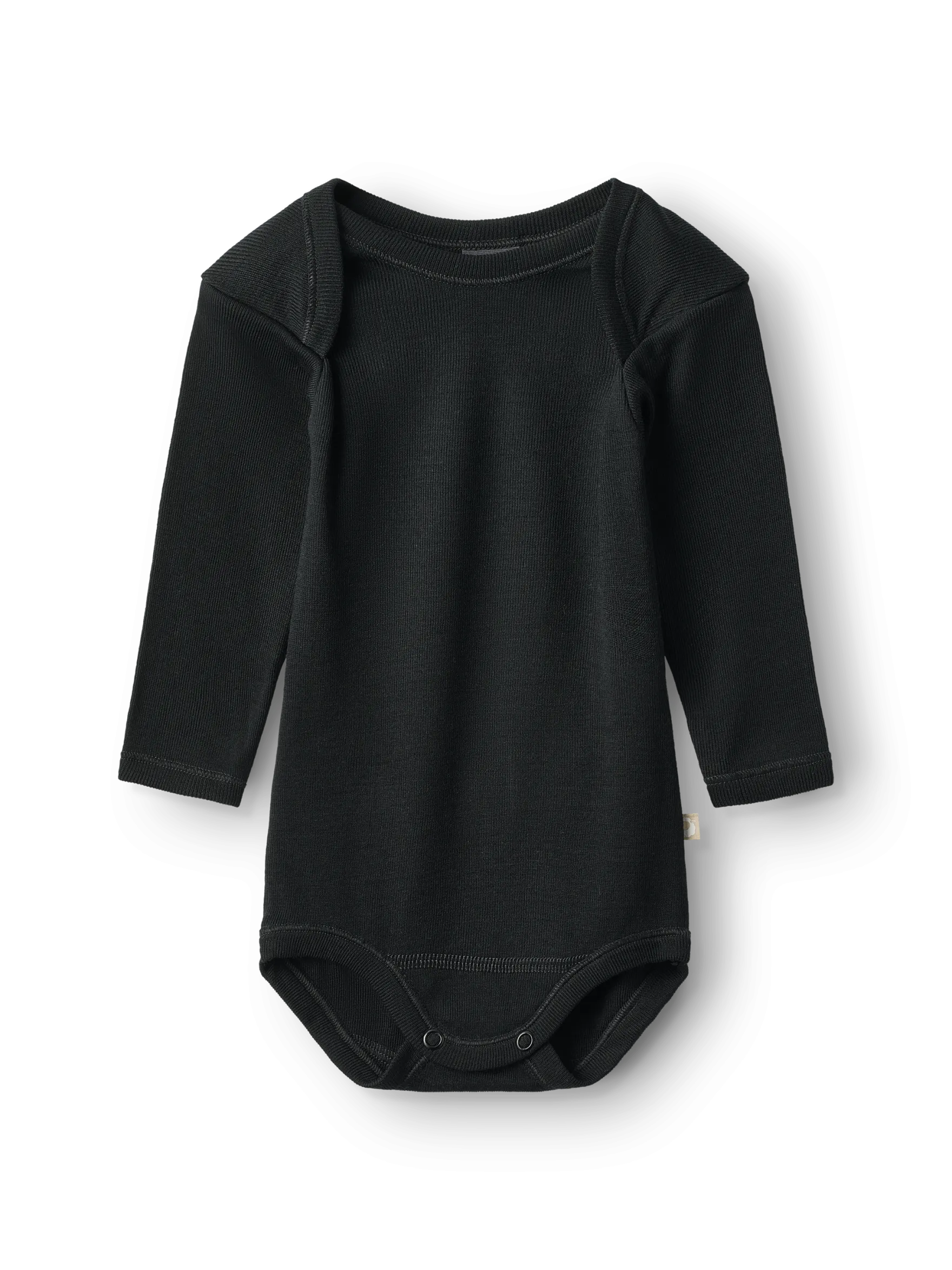 Body med lange ærmer i merinould til baby