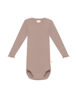 Body med lange ærmer i merinould til baby
