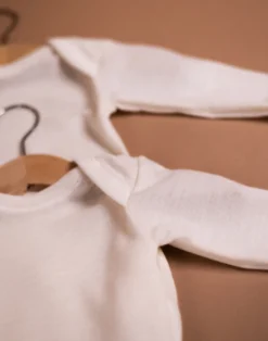 Body med lange ærmer i merinould til baby (2-pak)